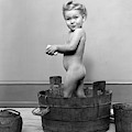 1940s Little Blond Girl Standing